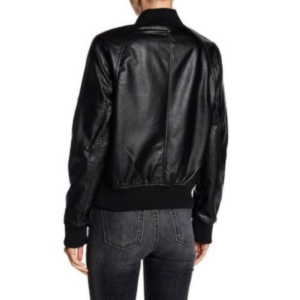 SOLD John & Jenn Vegan Leather Bomber Jacket - Picture 2 of 3